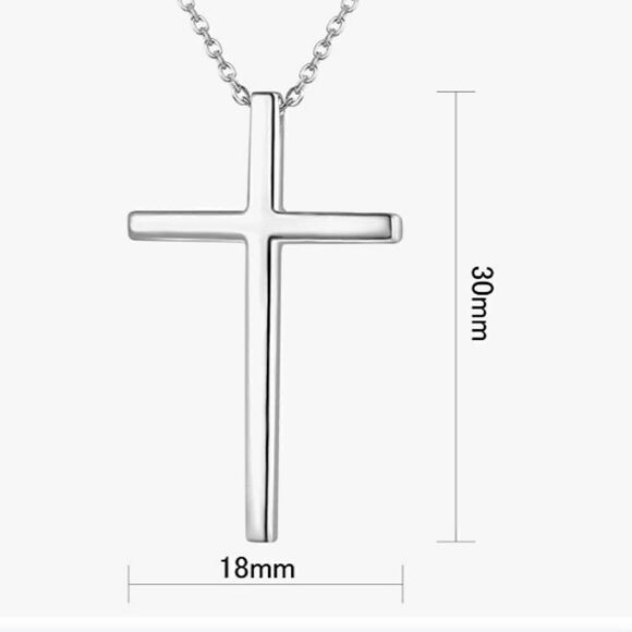 Sterling Silver Cross Necklace - Picture 3 of 14